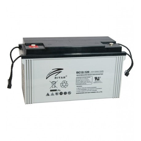 Ritar - 12V 120Ah Deep cycle AGM-batteri (DC12-120) Solproffset