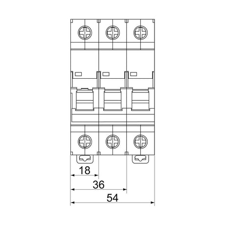 Automatsäkring 3-Polig 25 A Typ C Rutab RSC-325 Normprodukter Solproffset
